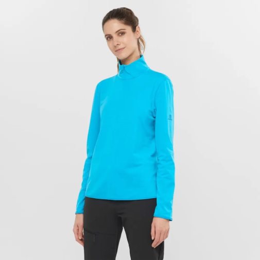 Dámské Bundy Salomon Essential Lightwarm Half Zip Tyrkysové | CZ 58JFKHN